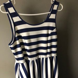 Forever 21 XL sailor blue and white striped dress